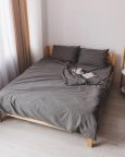 Постельное белье евро Dushka Home Вареный хлопок 20470 200х220 см темно-серое