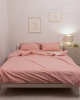 Постельное белье евро Dushka Home Байка 20650 200х220 см персиковое