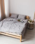 Постельное белье евро Dushka Home Вареный хлопок 20502 200х220 см светло-серое