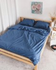 Постельное белье евро Dushka Home Вареный хлопок 20478 200х220 см синяя