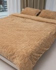 Постельное белье плюшевое евро Dushka Home 20709 200х220 см песочное