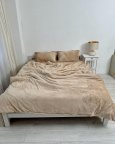 Постельное белье плюшевое евро Dushka Home 20753 200х220 см бежевое