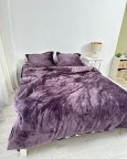 Постельное белье плюшевое евро Dushka Home 20765 200х220 см сиреневое