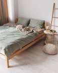 Постельное белье полуторное Dushka Home Вареный хлопок 20492 160х215 см фисташковое с бежевым