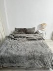 Постельное белье плюшевое двуспальное Dushka Home 20760 180х215 см графитовое