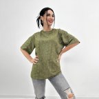 Футболка женская оверсайз "Simple" (Турция) 42/44, Хаки