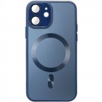 Чехол TPU+Glass Sapphire Midnight with MagSafe для Apple iPhone 12 (6.1")