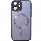 Чехол TPU+Glass Sapphire Midnight with MagSafe для Apple iPhone 12 (6.1")