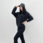 Свитшот женский однотонный "Kaplan" 42/44, Черный