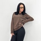 Свитшот женский однотонный "Kaplan" 50/52, Шоколадный