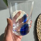 Стеклянный стакан для воды и сока "Павлин", 200мл Синій