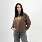 Женский свитшот с рисунком "California" Шоколадный, 42/44