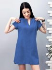 Свободное летнее платье из льна "Penny" Повседневное платье, 42/44, Темный джинс