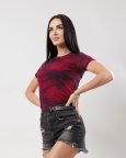 Футболка женская тай дай "Storm" 42/44, Малиновый