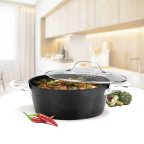 Кастрюля с крышкой Maestro MR-4424 24 см 3.5 л черная