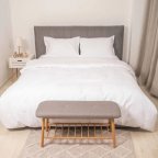 Постельное белье семейное Tiare Сатин Stripe White-S 210х143х2 см белое