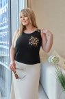 Майка с леопардовым принтом "Jessa" 50/52, Черный