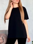 Женский комплект футболка и велосипедки в рубчик Gear 50/52, Черный