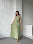 Сарафан женский летний длинный "Charlotte" 50/52, Оливковый