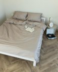 Постельное белье семейное Dushka Home Сатин Люкс 20907 160х215х2 см светло-серый