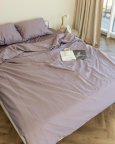 Постельное белье семейное Dushka Home Сатин Люкс 20903 160х215х2 см бледно-лавандовое
