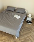 Постельное белье евро Dushka Home Сатин Люкс 20918 200х220 см серое