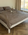 Постельное белье семейное Dushka Home Сатин Люкс 20927 160х215х2 см кофе с молоком