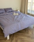 Постельное белье евро Dushka Home Сатин Люкс 20930 200х220 см лавандовое