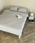 Постельное белье семейное Dushka Home Сатин Люкс 20935 160х215х2 см холодный белый