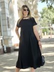 Летнее платье миди свободного кроя "Ordinary" Черный, 50/52