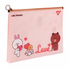 Папка-конверт на молнии A4 YES  Line Friends Brown 492090 24х32х2.5 см
