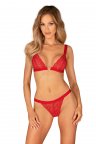 Комплект бюстгальтер та трусики Obsessive Elianes set Червоний XL/2XL