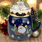 Кружка с крышкой новогодняя Santa Claus 13660 400 мл синяя