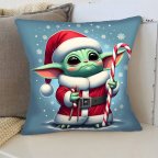 Подушка 3D Новогодний Йода №2 4271_D 17715 35х35 см