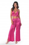 Атласний комплект Anais Magenta set pants брюки та топ Малиновий L/XL
