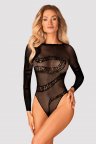 Бодістокінг-боді з інтимним розрізом Obsessive B137, Чорний, S, M, L, S/M/L