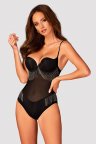 Елегантне боді з ланцюжками Obsessive Milladis, Чорний, XS, S, XS/S