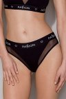 Трусики бавовняні з прозорою вставкою Passion PS002 PANTIES, Чорний, L, L