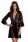 Пеньюар Passion ECO LEAFA PEIGNOIR Чорний S/M