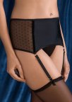 Широкий пояс для панчіх Gabriella Stella, Чорний, S, M, S/M