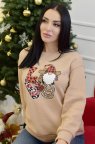 Новогодний свитшот женский "Sens" Бежевый, 50/52