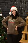 Рождественский свитшот женский "Xmas" Шоколадный, 42/44