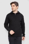 Свитер мужской однотонный, цвет черный, 161R905