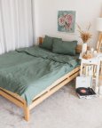 Постельное белье полуторное Dushka Home Вареный хлопок 21039 160х215 см холодный зеленый
