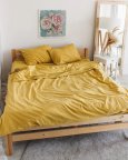 Постельное белье полуторное Dushka Home Вареный хлопок 21043 160х215 см желтое