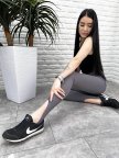 Трикотажные лосины рубчик со штрипками "Toffee" 50, Графит