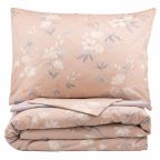 Постельное белье двуспальное Ardesto Gloria Магнолия полоска ART2022MB 200х220 см бежевое