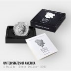 Uncirculated  2023   | Долар Мирний США Філадельфія |   Peace Silver Dollar Philadelphia Box&COA