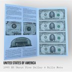 Нерозрізаний аркуш 4 банкноти 5 доларів США| 1995 року серія F. Атланта | Uncut 5 dollar 4 Bills