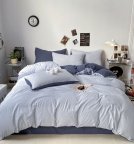 Постельное белье двуспальное Dushka Home Поликотон 21182 180х215 см голубое с синим